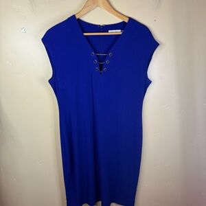 Calvin Klein Size 12 Royal Blue Sleeveless Mini Dress Formal Wedding‎ Guest